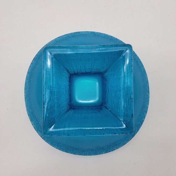 1920's Northwood Stretch Glass Celeste Blue Tree of Life Footed Bowl - Picture 3 of 4